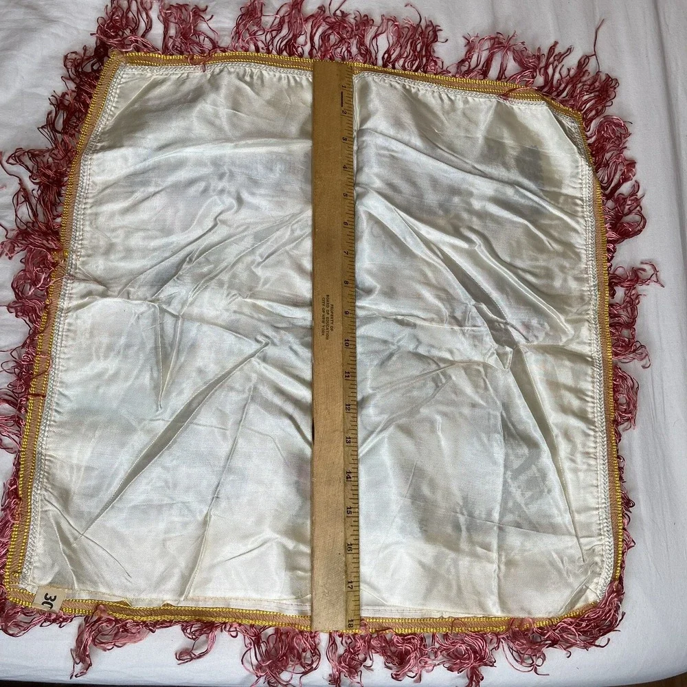Vintage Souvenir of Denver Satin &Fringe Pillowcase Square 17